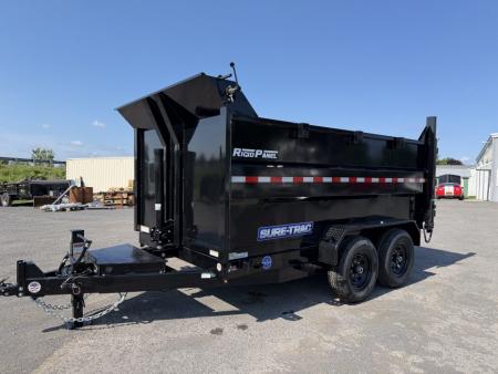 New 2026 Sure-Trac 7X12 HD Low Profile 4' Side Telescopic Dump Trailer 14K
