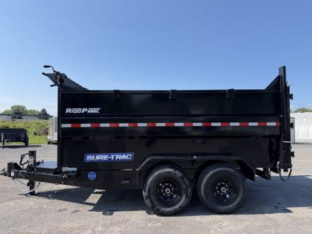 New 2026 Sure-Trac 7X12 HD Low Profile 4' Side Telescopic Dump Trailer 14K