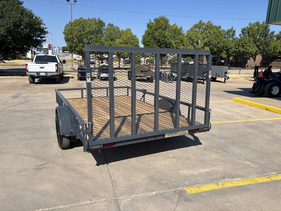 New #158652 2027 LAMAR UC 12 X 83 SINGLE AXLE PIPE TOP 3K UTILITY TRAILER W/ REAR RAMP GATE