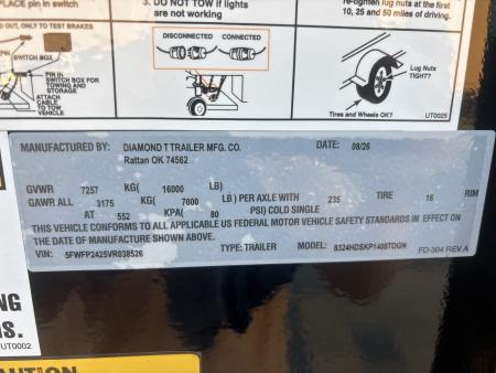 New #158652 2027 LAMAR UC 12 X 83 SINGLE AXLE PIPE TOP 3K UTILITY TRAILER W/ REAR RAMP GATE