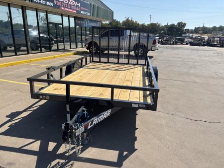 New #158652 2027 LAMAR UC 12 X 83 SINGLE AXLE PIPE TOP 3K UTILITY TRAILER W/ REAR RAMP GATE