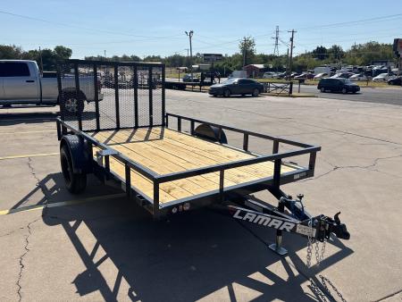 New #158652 2027 LAMAR UC 12 X 83 SINGLE AXLE PIPE TOP 3K UTILITY TRAILER W/ REAR RAMP GATE