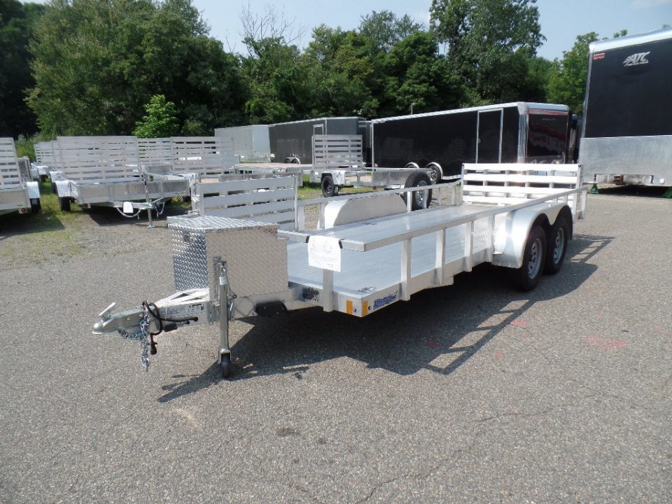 New 2026 ALCOM 6.5' by 18 ft. ALL Aluminum , with side ramp Utility Trailer