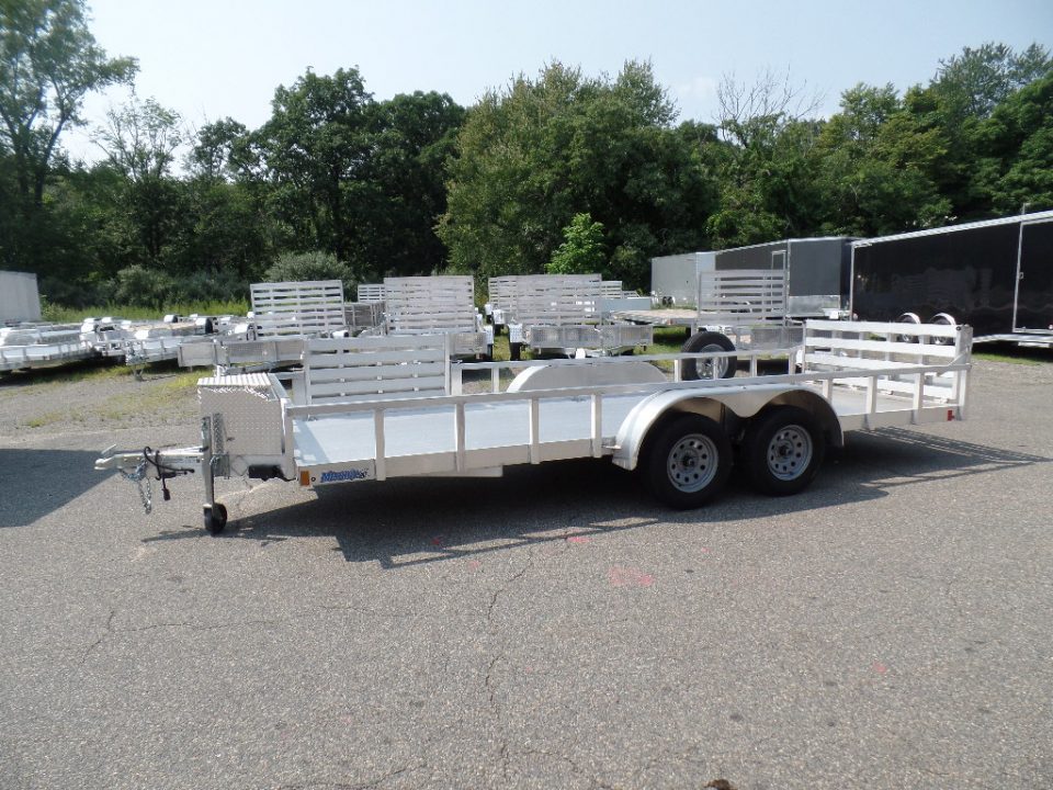 New 2026 ALCOM 6.5' by 18 ft. ALL Aluminum , with side ramp Utility Trailer