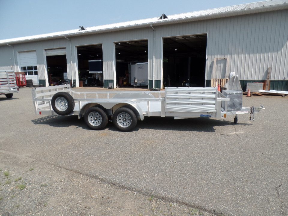 New 2026 ALCOM 6.5' by 18 ft. ALL Aluminum , with side ramp Utility Trailer