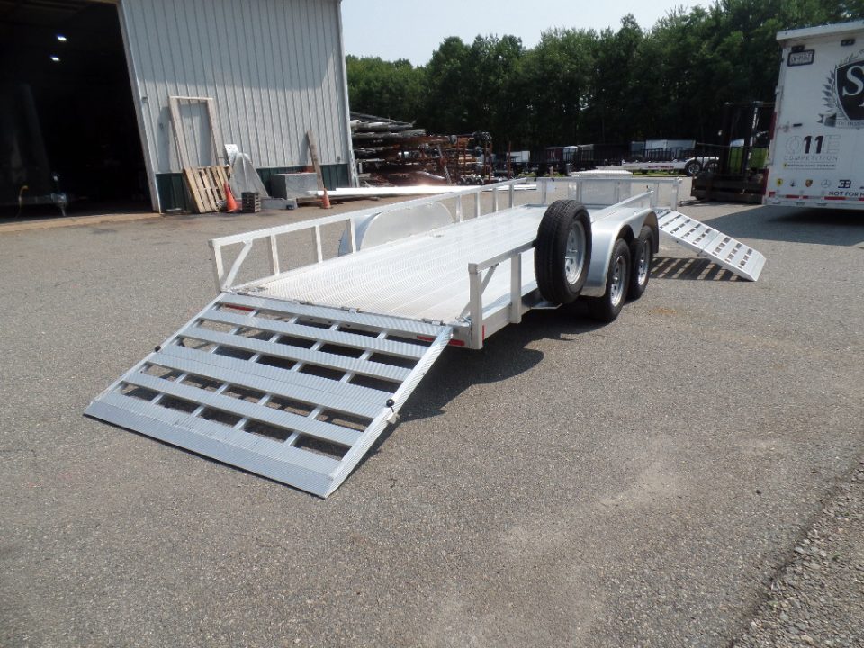 New 2026 ALCOM 6.5' by 18 ft. ALL Aluminum , with side ramp Utility Trailer