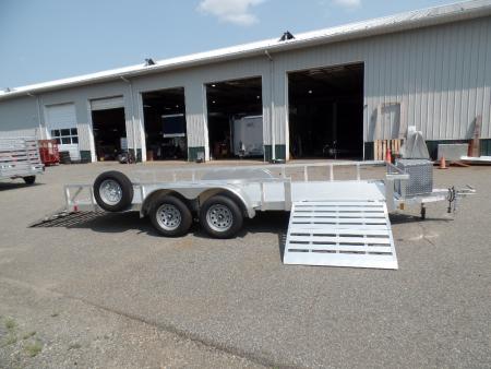 New 2026 ALCOM 6.5' by 18 ft. ALL Aluminum , with side ramp Utility Trailer