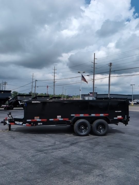 New 2027 Top Hat Trailers Low Profile 140 14K 16 x 83 DX14 3' Sides Dump