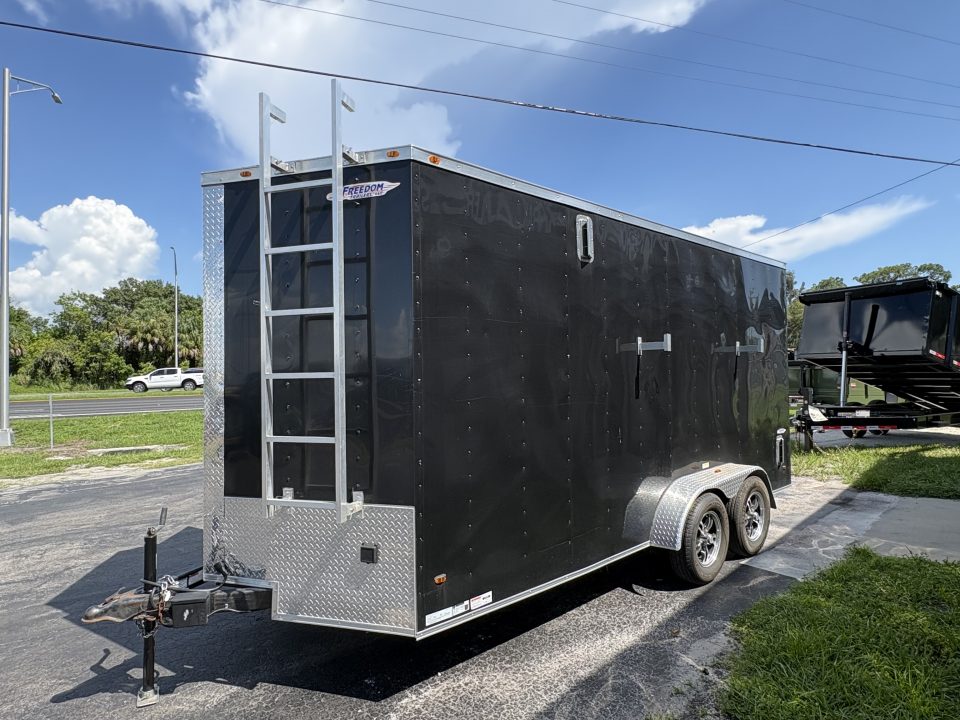 Used 2022 Freedom Trailers 7X16 TA 7' 2" INTERIOR HEIGHT - TONS OF O Cargo / Enclosed Trailer
