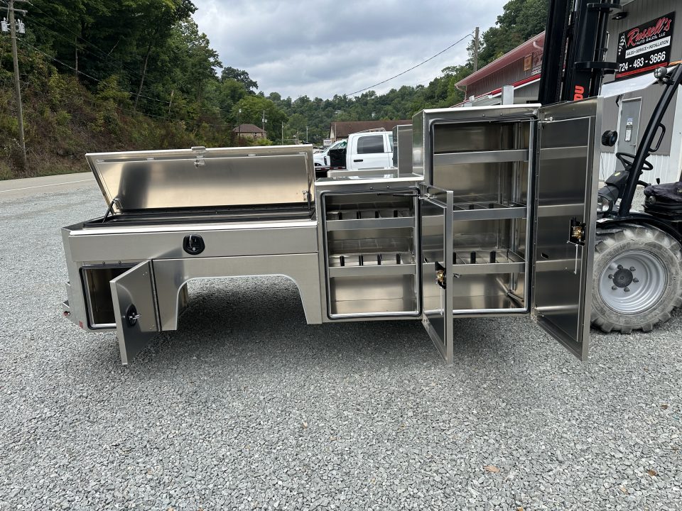 New Martin Truck Bodies Aluminum Gooseneck Service Body DRW 84" CA Cab and Chassis 57" Tall Front Box SMOOTH APPEARANCE Gooseneck Bodies