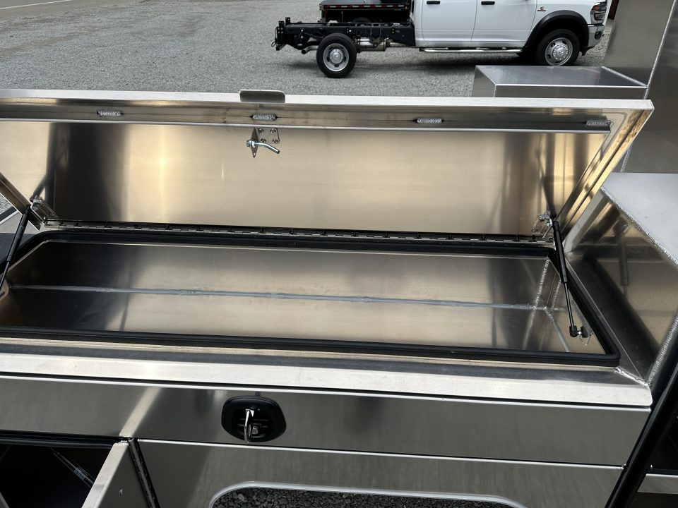 New Martin Truck Bodies Aluminum Gooseneck Service Body DRW 84" CA Cab and Chassis 57" Tall Front Box SMOOTH APPEARANCE Gooseneck Bodies