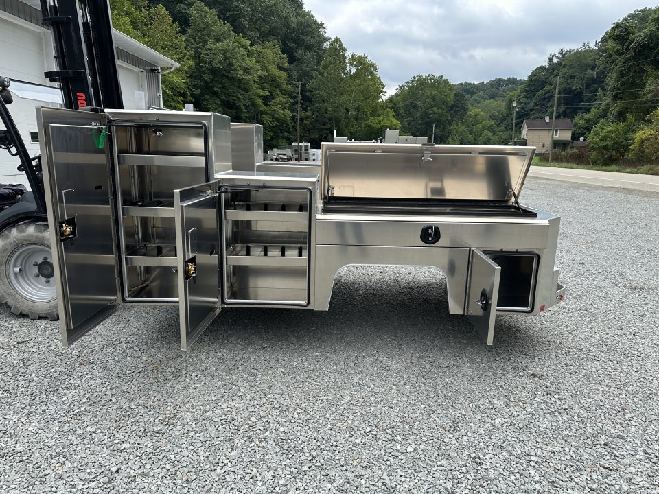 New Martin Truck Bodies Aluminum Gooseneck Service Body DRW 84" CA Cab and Chassis 57" Tall Front Box SMOOTH APPEARANCE Gooseneck Bodies