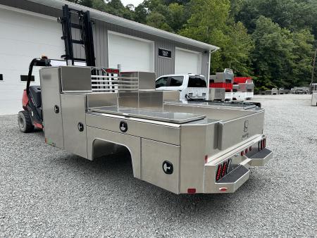 New Martin Truck Bodies Aluminum Gooseneck Service Body DRW 84  CA Cab and Chassis 57  Tall Front Box SMOOTH APPEARANCE Gooseneck Bodies