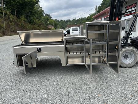 New Martin Truck Bodies Aluminum Gooseneck Service Body DRW 84" CA Cab and Chassis 57" Tall Front Box SMOOTH APPEARANCE Gooseneck Bodies