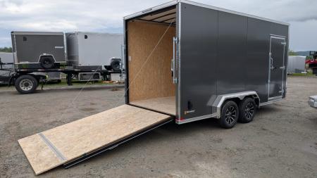 New 2026 BELMONT 7x16 V-Nose Cargo Trailer w/ Ramp Door (90" INSIDE, POLYCOR EXTERIOR!)