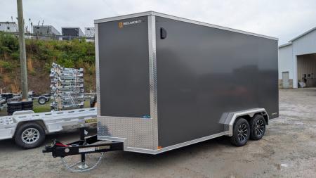 New 2026 BELMONT 7x16 V-Nose Cargo Trailer w/ Ramp Door (90" INSIDE, POLYCOR EXTERIOR!)
