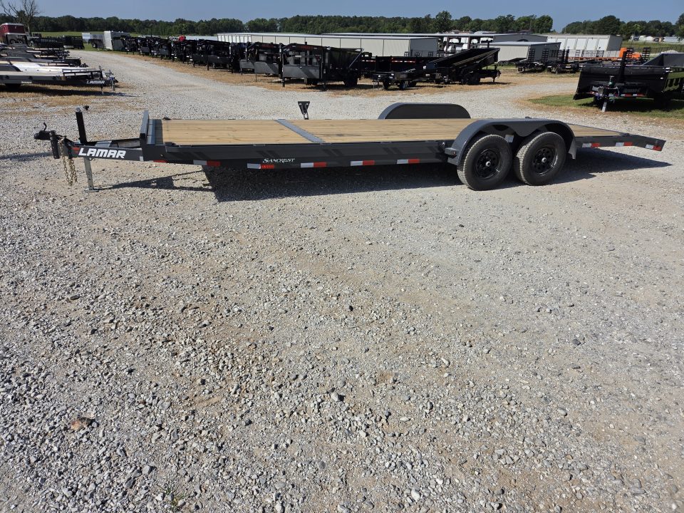 New 2027 Lamar 83X24 TANDEM 10K CAR HAULER W/2' STEEL DOVE & SLIDEOUT RAMPS