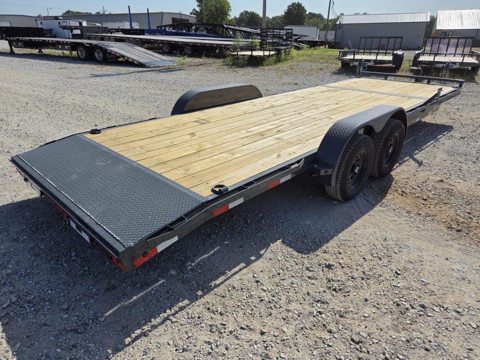 New 2027 Lamar 83X24 TANDEM 10K CAR HAULER W/2' STEEL DOVE & SLIDEOUT RAMPS