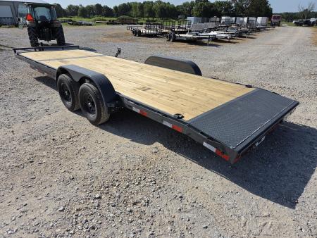 New 2027 Lamar 83X24 TANDEM 10K CAR HAULER W/2' STEEL DOVE & SLIDEOUT RAMPS
