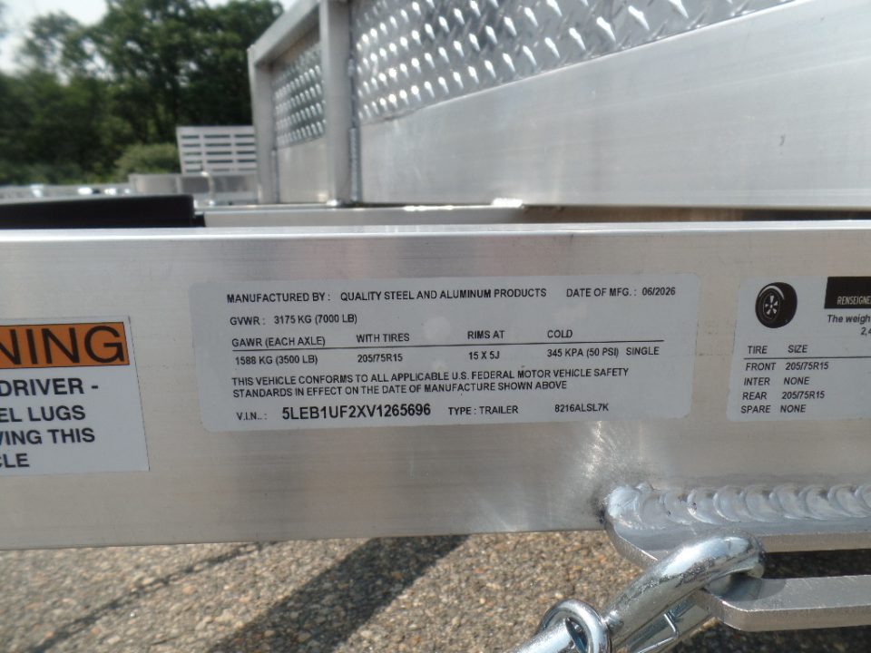 New 2026 ALCOM 16 ft. long by 82" wide Multi Use with side ramps and rear ramp Utility Trailer