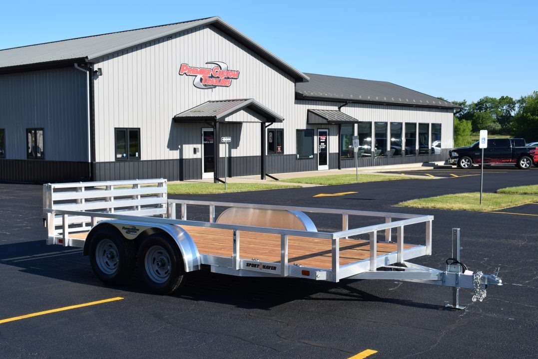 New SPORT HAVEN 7x14 OPEN UTILITY w/ BI-FOLD RAMP GATE