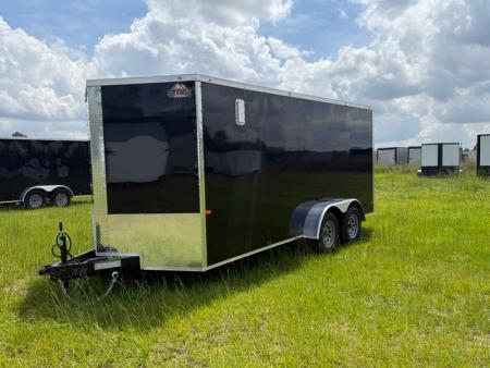 New 7x16 Black Enclosed Trailer | Rock Solid Cargo | Polycore