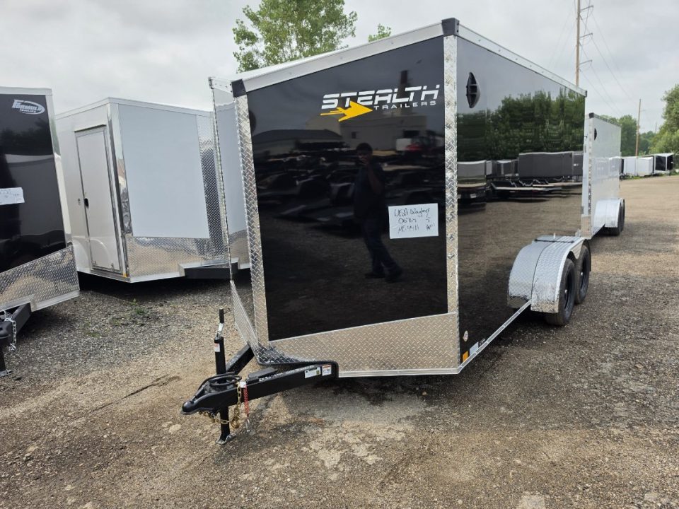 New 2027 Stealth Trailers 7x14 V-Nose 7k w/6ft 6in Height & Ramp Door Cargo / Enclosed Trailer