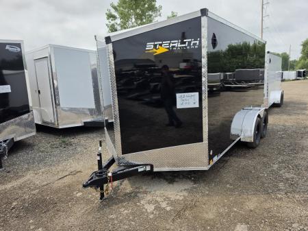 New 2027 Stealth Trailers 7x14 V-Nose 7k w/6ft 6in Height & Ramp Door Cargo / Enclosed Trailer