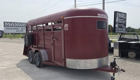 Used 2005 Maxwell 16' Bumper Pull Stock / Stock Combo Trailer