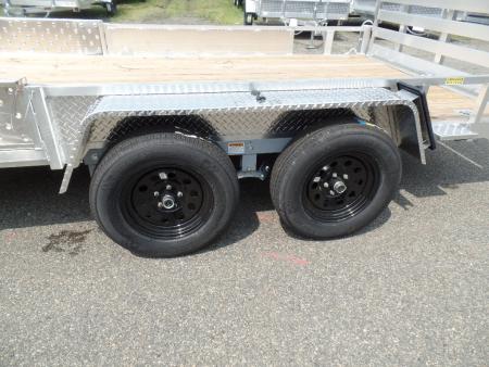 New 2026 Quality Steel and Aluminum 7X14 Aluminum frame Wood Deck, Single Axle with Side Ramps Utility Trailer