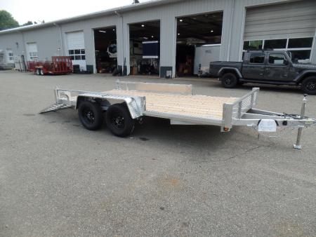 New 2026 Quality Steel and Aluminum 7X14 Aluminum frame Wood Deck, Single Axle with Side Ramps Utility Trailer