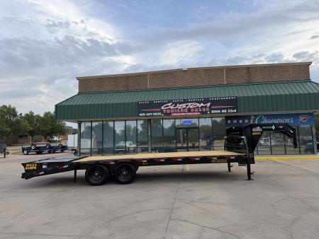 New #038461 2027 DIAMOND T SWF 25 X 102 TANDEM AXLE 14K FLATBED GOOSENECK W/ MAXX RAMPS