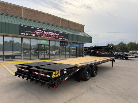 New #038461 2027 DIAMOND T SWF 25 X 102 TANDEM AXLE 14K FLATBED GOOSENECK W/ MAXX RAMPS
