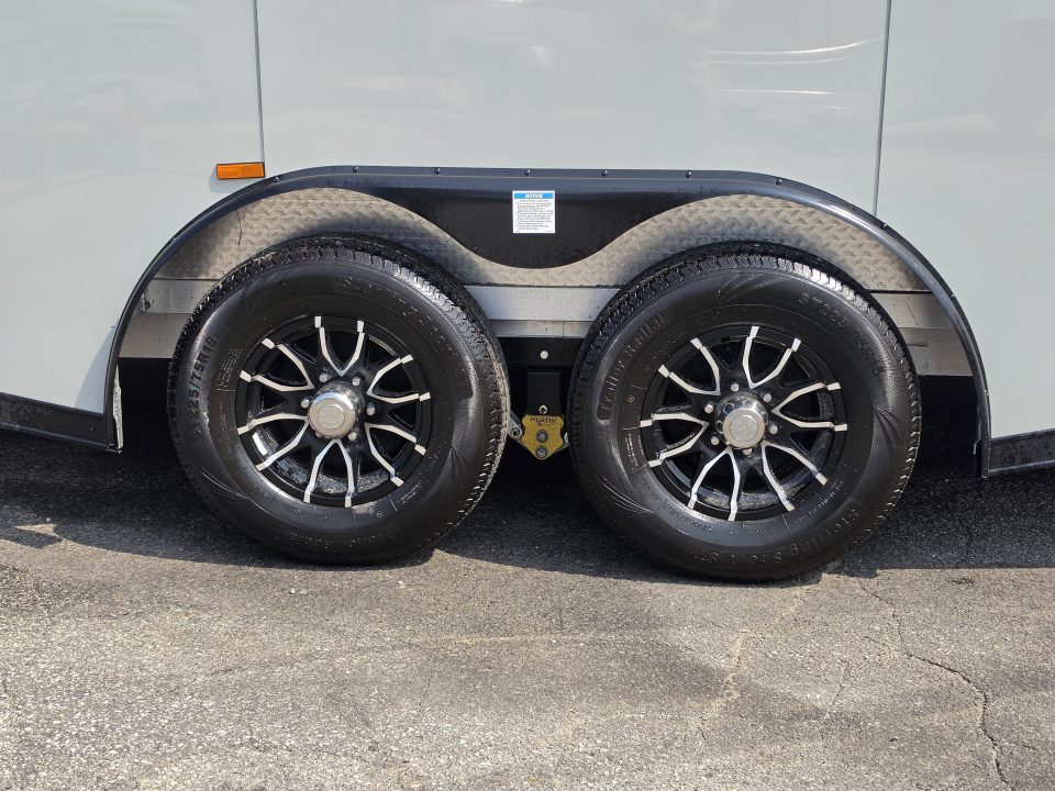 New 8 X 22 CAR HAULER ENCLOSED W/FRONT DROP DOWN DOOR ALL ALUMINUM 5200# AXLES 2027 LIGHTNING