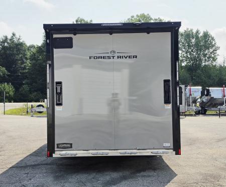 New 8 X 22 CAR HAULER ENCLOSED W/FRONT DROP DOWN DOOR ALL ALUMINUM 5200# AXLES 2027 LIGHTNING