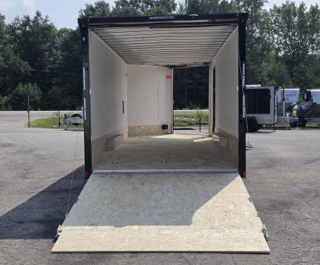 New 8 X 22 CAR HAULER ENCLOSED W/FRONT DROP DOWN DOOR ALL ALUMINUM 5200# AXLES 2027 LIGHTNING
