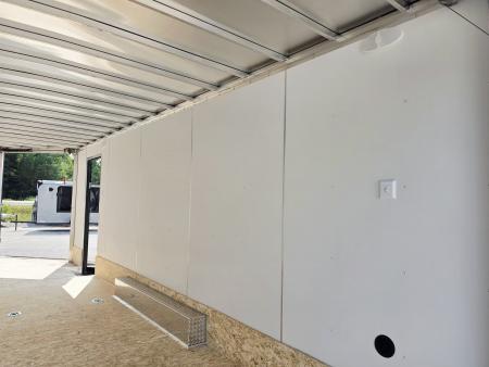 New 8 X 22 CAR HAULER ENCLOSED W/FRONT DROP DOWN DOOR ALL ALUMINUM 5200# AXLES 2027 LIGHTNING