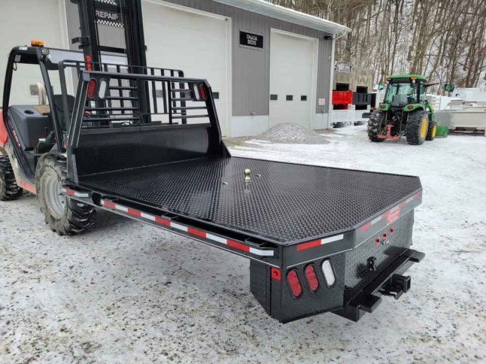 New Zimmerman Truck Bodies DRW Longbed 8' Flatbed with B&W Turnover Ball 3000XL