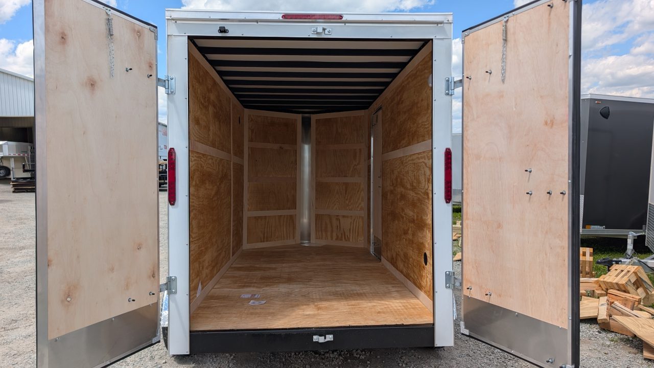 New 2026 Homesteader 6x12 Tandem Intrepid V-Nose Cargo Trailer w/ Barn Doors