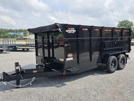 New 2027 PROSPECTOR 14K 7X16 TELESCOPING DUMP TRAILER 4' WALLS AND ALUMINIUM RAMPS