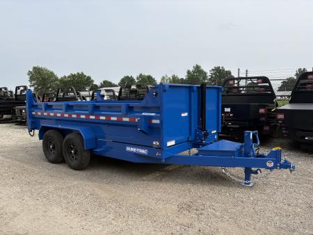 New 2027 Sure-Trac 82 IN x 14 HD Low Profile Dump Trailer 14K Telescopic Dump Trailer