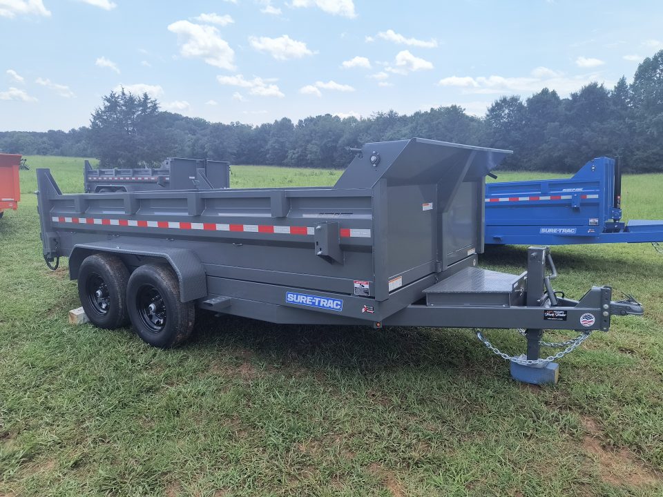 New 2026 Sure-Trac 7x14 Low Profile Scissor Lift Dump Trailer