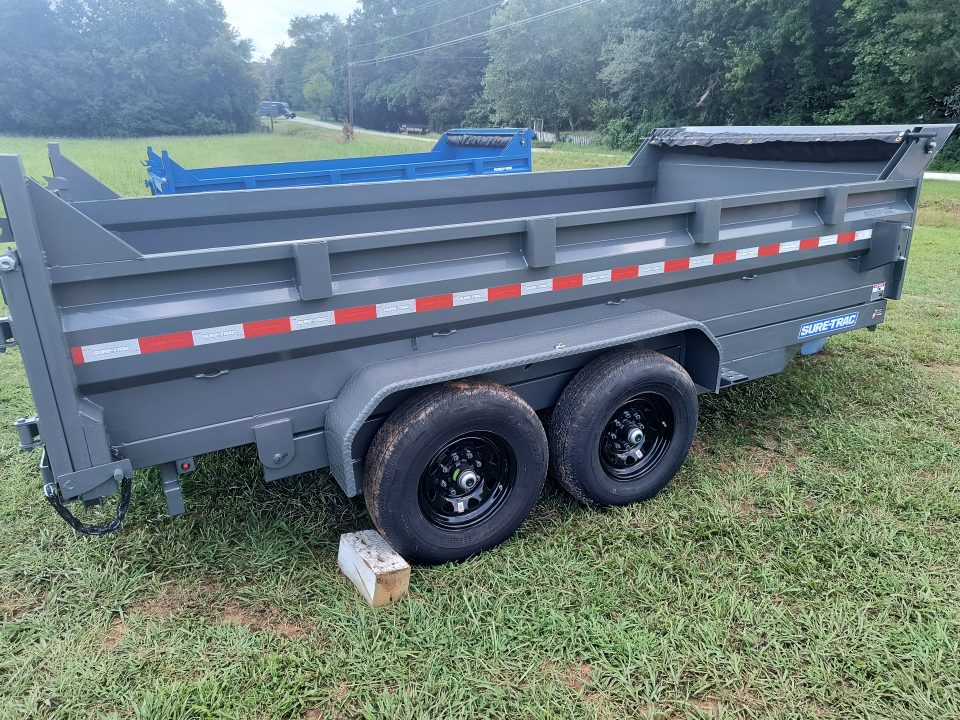 New 2026 Sure-Trac 7x14 Low Profile Scissor Lift Dump Trailer