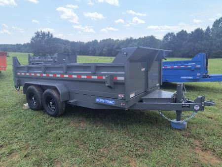 New 2026 Sure-Trac 7x14 Low Profile Scissor Lift Dump Trailer