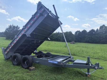 New 2026 Sure-Trac 7x14 Low Profile Telescopic Lift Dump Trailer