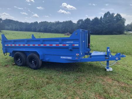 New 2026 Sure-Trac 7x14 Low Profile Telescopic Lift Dump Trailer