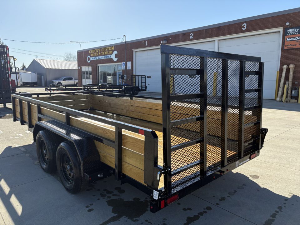 New 2026 Sure-Trac 7 x 16 Tube Top Three Board Trailer 7K Tandem Utility Trailer