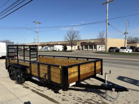 New 2026 Sure-Trac 7 x 16 Tube Top Three Board Trailer 7K Tandem Utility Trailer