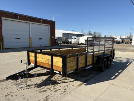 New 2026 Sure-Trac 7 x 16 Tube Top Three Board Trailer 7K Tandem Utility Trailer