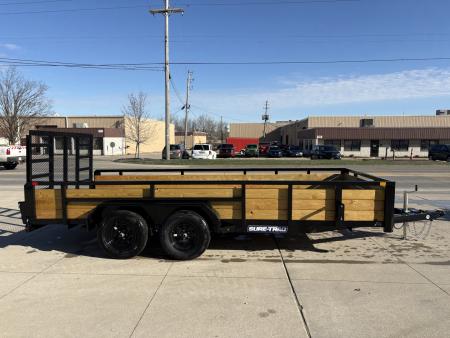 New 2026 Sure-Trac 7 x 16 Tube Top Three Board Trailer 7K Tandem Utility Trailer